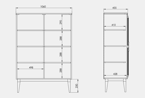 Тумба высокая "Сакраменто" массив и шпон дуба, МДФ 3