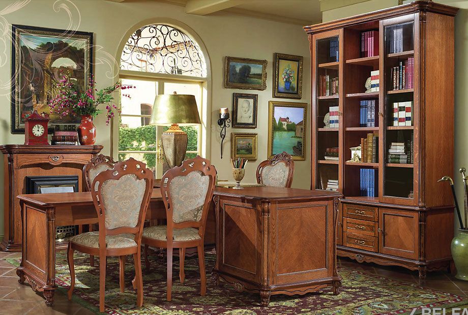 Стол письменный "Алези" с приставкой массив и шпон дуба 3