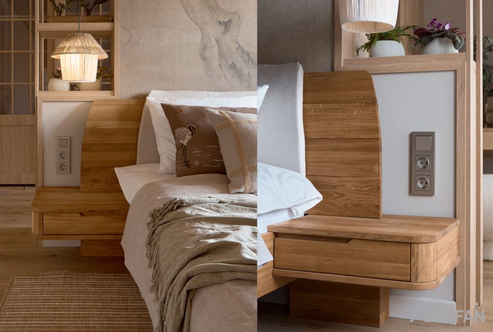 Кровать "Монблан" (с прикроватными тумбами) массив дуба 5