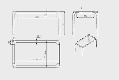 Стол обеденный "Бергамо"; стекло мрамор; 1800x864; дуб натуральный