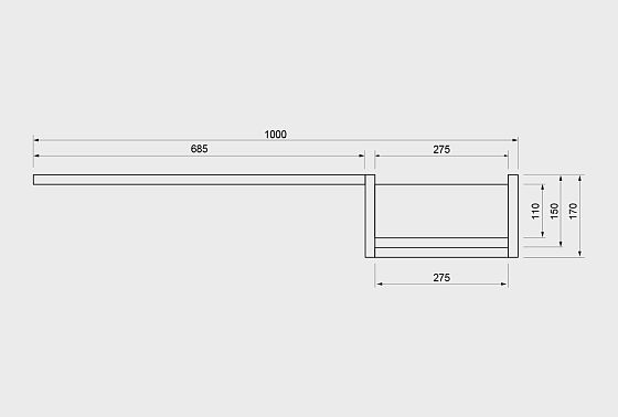 Полка с нишей "Уоллстрит" (правая) массив дуба, МДФ 9