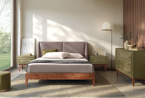 Кровать "Сакраменто" (мягкое изголовье) массив дуба 5