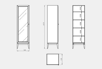 Шкаф с витриной 1-но дв. 