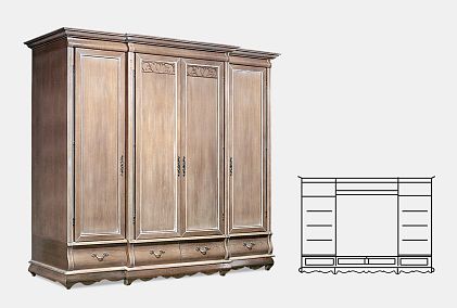 Шкаф для одежды "Тэфи" 4-х дв. без зеркала