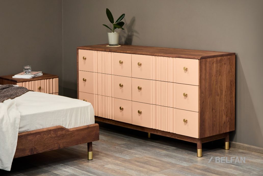  Спальня «Меридиан» #4 к-шоколадный дуб, ф-дымчатая роза 5