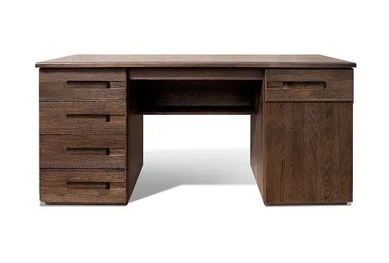 Стол письменный "Хедмарк" 160 (2 тумбы) массив и шпон дуба 4
