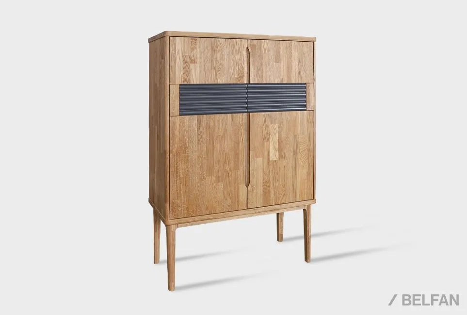 Тумба высокая "Уоллстрит" массив дуба, МДФ 3