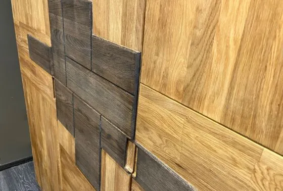 (Irving Design) Экологичная отделка в мебели Ирвинг Дизайн: натуральный дуб пропитан бейц маслом на натуральной основе.