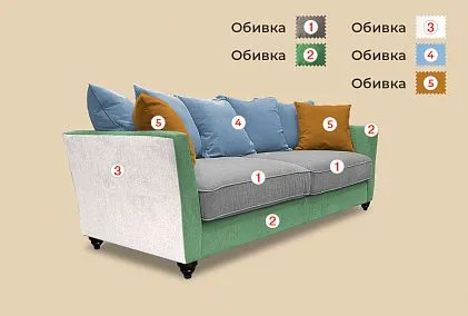 "Жаклин-6" диван 3-х местный