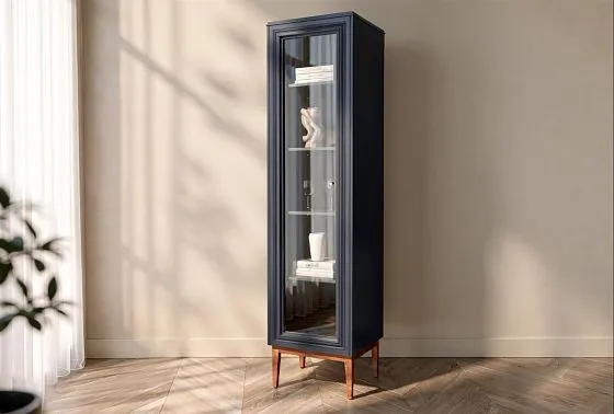 Витрина 1-но дв. "Сакраменто" (левая) массив и шпон дуба, МДФ 3