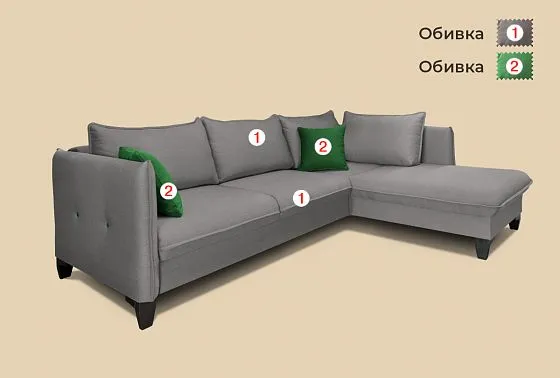 "Морган" диван угловой с оттоманкой  4