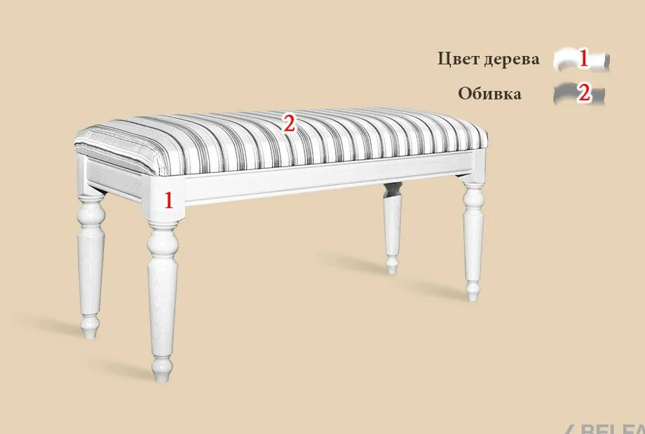 Банкетка "Лика" (большая) массив и шпон дуба 3
