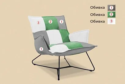 "Чарли" кресло; нераскл.; 12; металл черный; начальная группа ткани