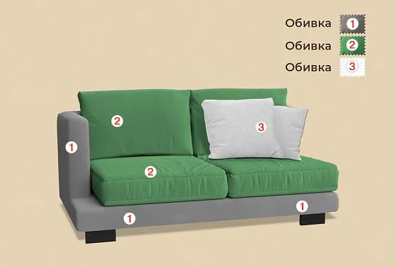 "Леформ" секция 2-х местная с подлокотником  5