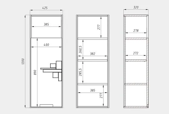 Шкаф навесной "Ирвинг" 120 (левый) массив дуба 9