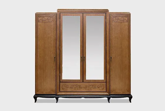 Шкаф для одежды 4-х дв. "Соната" с зеркалом (без декора) массив и шпон дуба 5