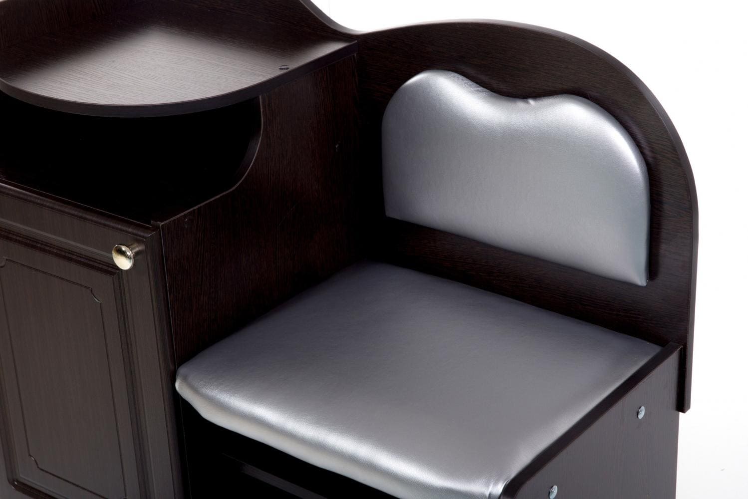 Банкетка для прихожей с мягким сиденьем и полочкой для телефона