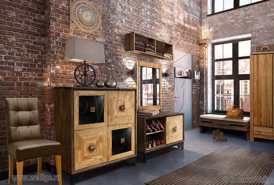 Комод для обуви в стиле лофт в прихожей