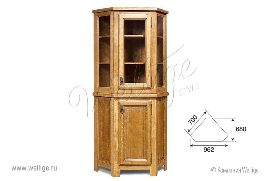 Угловой напольный буфет-витрина Угловой напольный буфет-витрина