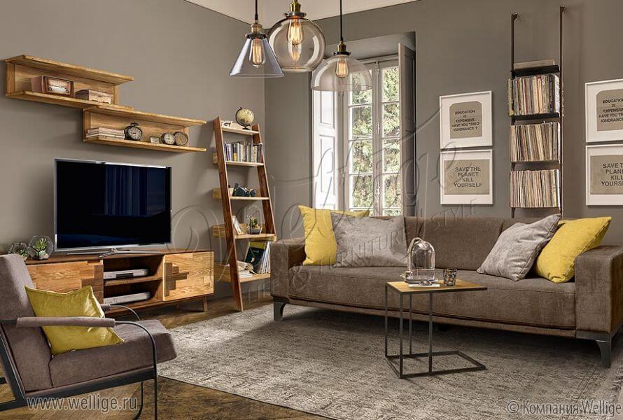 Настенные полки в гостиных