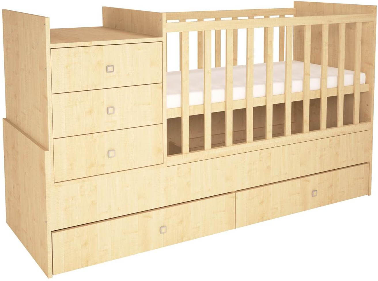 Кровати с пеленальным столиком и комодом