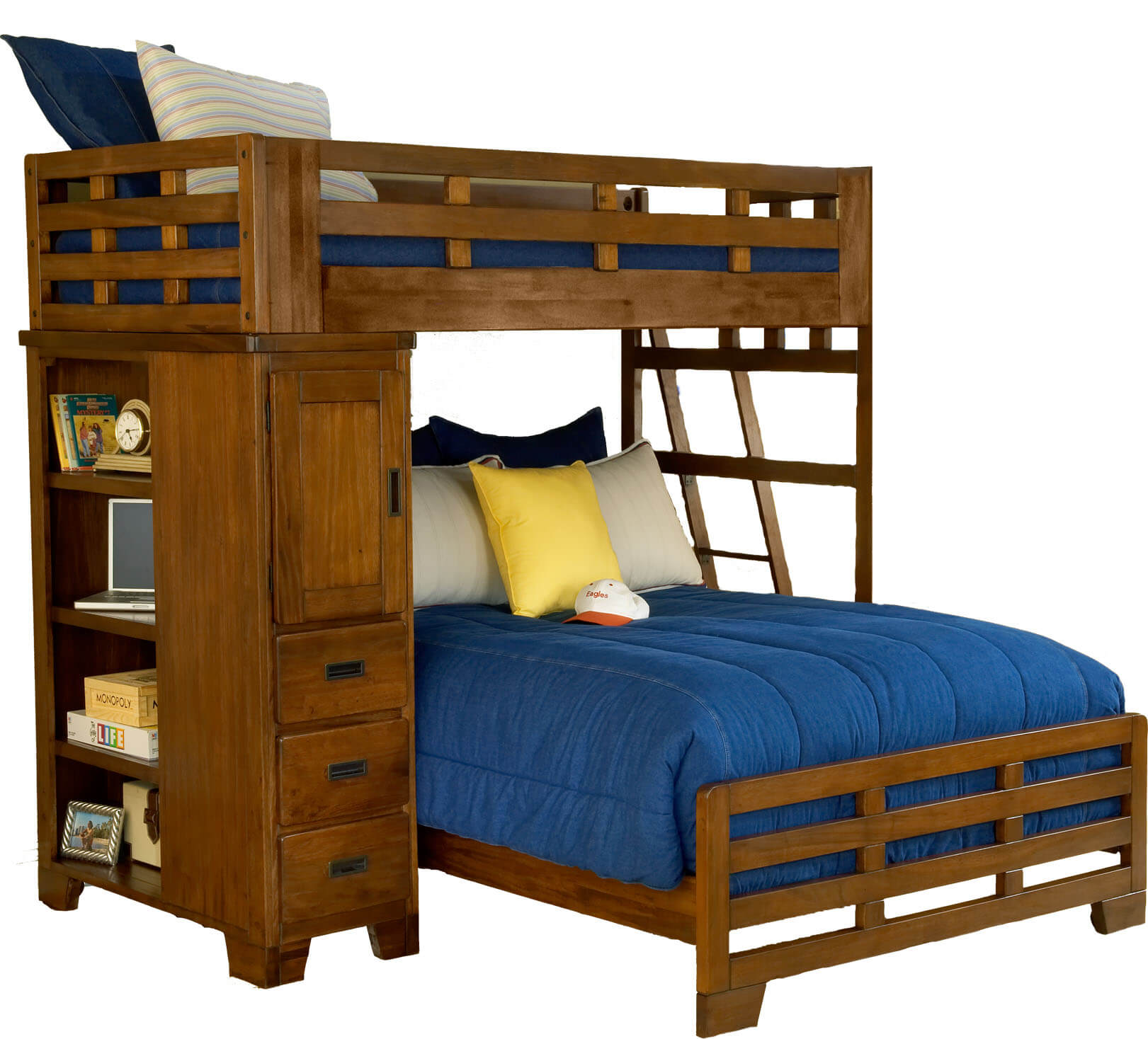 Двухъярусная кровать из дубовой древесины Двухъярусная кровать из дубовой древесины