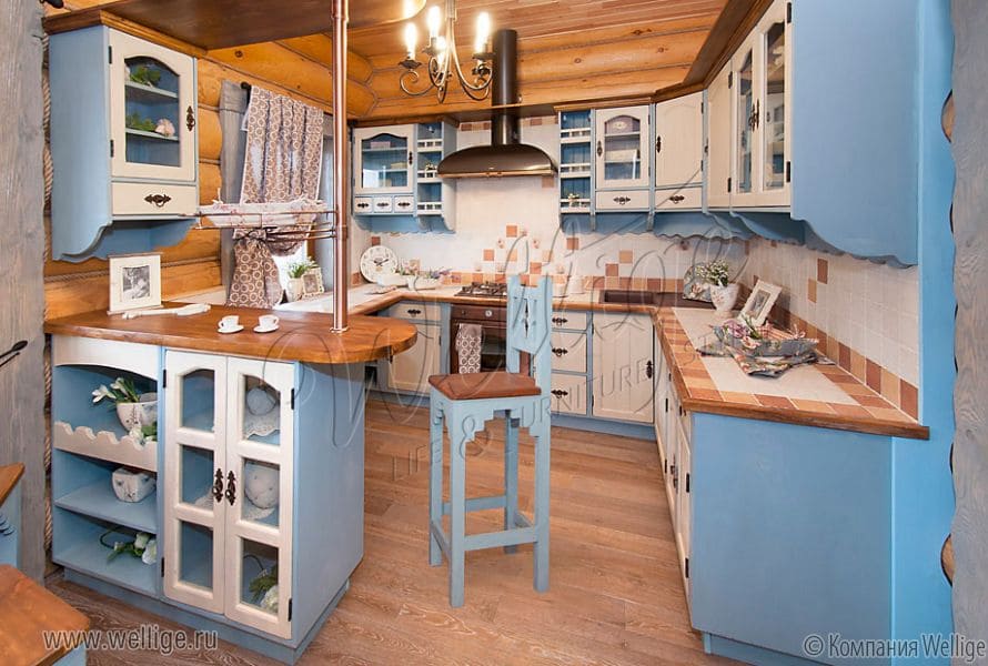 Голубой интерьер кухни в стиле прованс Голубой интерьер кухни в стиле прованс