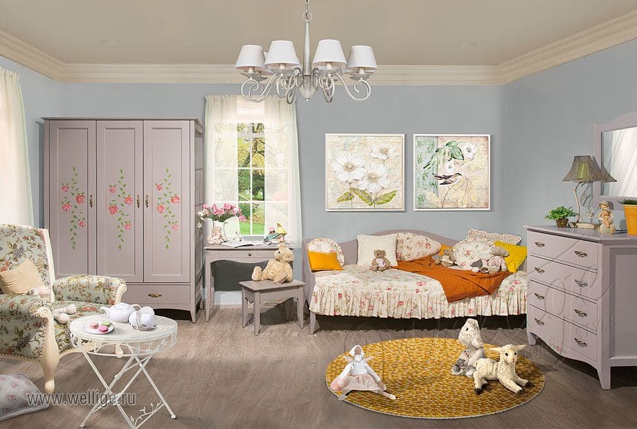 Светлые тона в приоритете Зонирование детской в стиле прованс