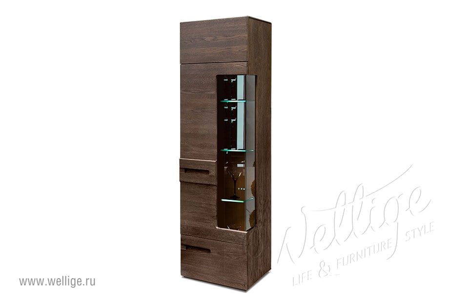 Шкаф с витриной высокий односекционный «Хедмарк» Шкаф с витриной высокий односекционный «Хедмарк»