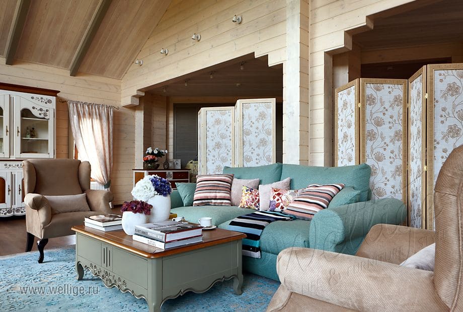 Отделка гостиной в стиле прованс