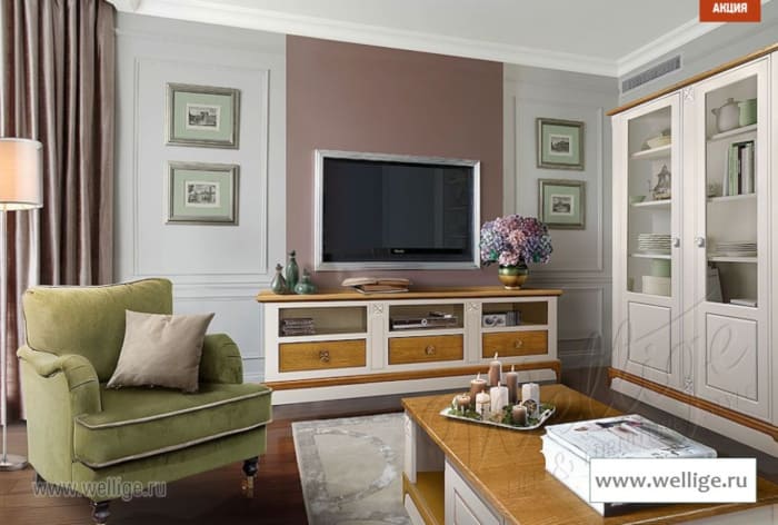 Цвет и дизайн гостиной в стиле прованс