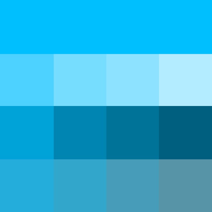 Оттенки бирюзового цвета