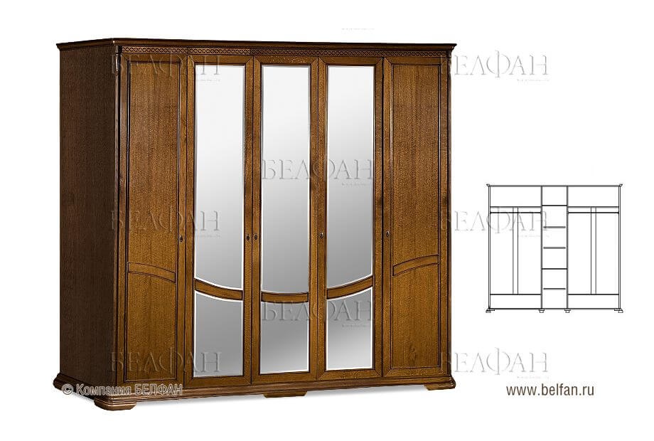 Шкаф с большим зеркалом в прихожую