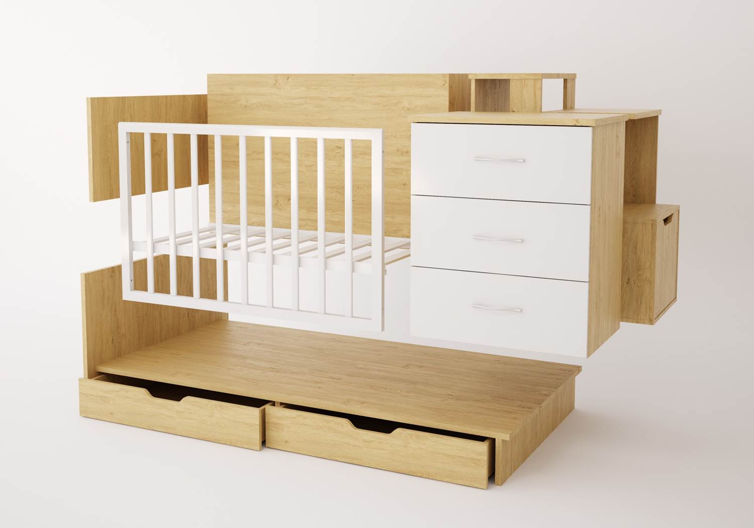 Комплект из детской кровати и комода или шкафа Комплект из детской кровати и комода или шкафа