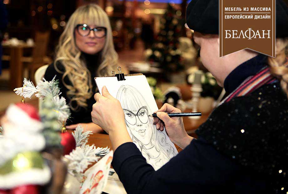 Промоакция - посетители, зарисовка